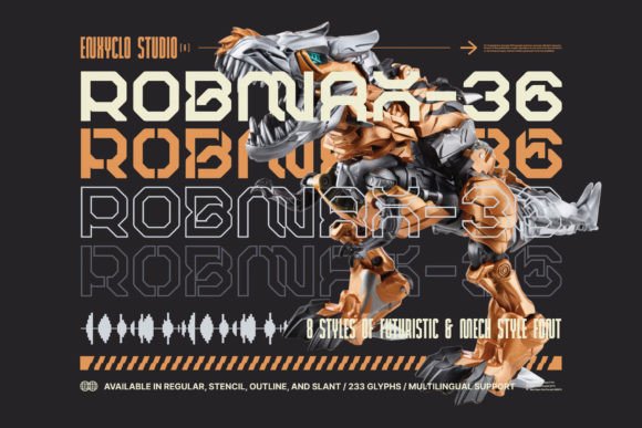 Robmax36: A Futuristic Mecha Display Typeface for Bold Brand Moments